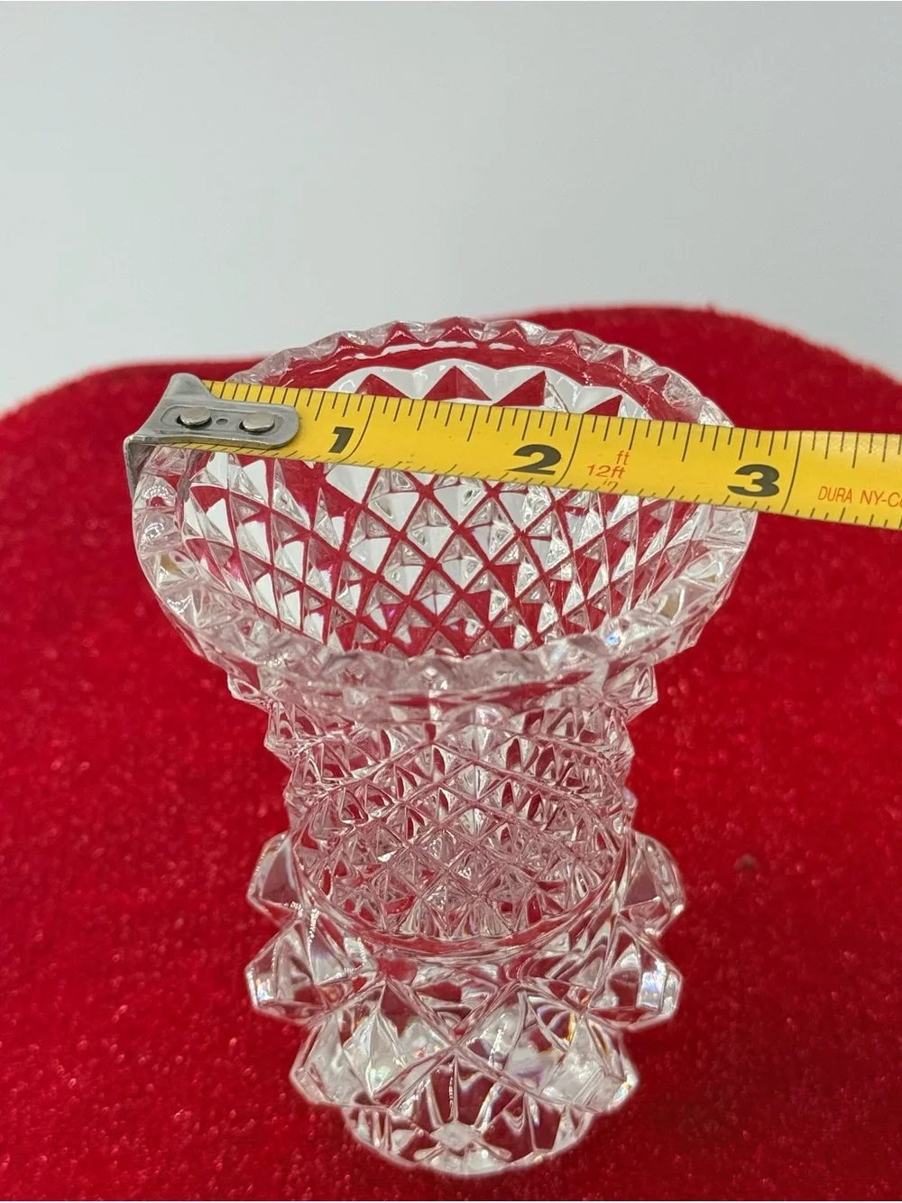 Cut Crystal-Style Pressed Glass Vase in Clear